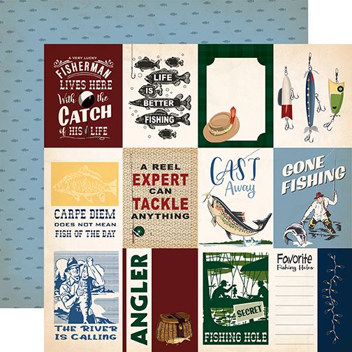 Gone Fishing: 3x4 Journaling Cards 12x12 Patterned Paper