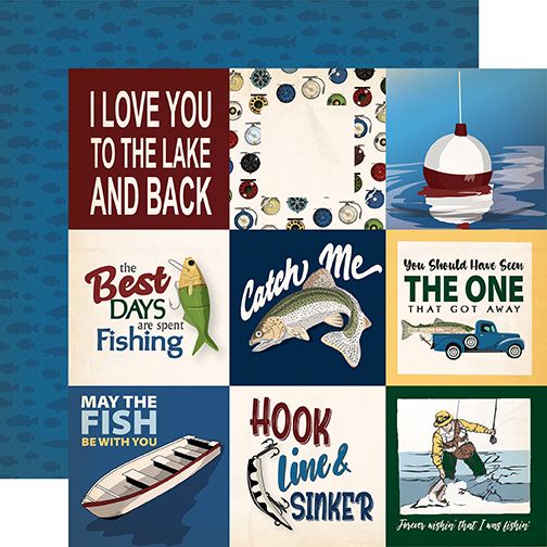 Gone Fishing: 4x4 Journaling Cards 12x12 Patterned Paper