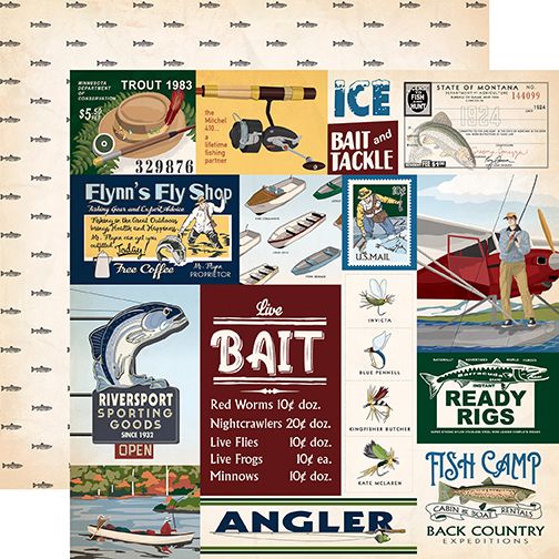 Gone Fishing: Multi Journaling Cards 12x12 Patterned Paper