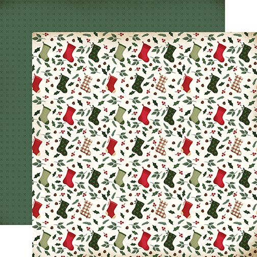 A Vintage Christmas: Stockings And Holly DS Paper