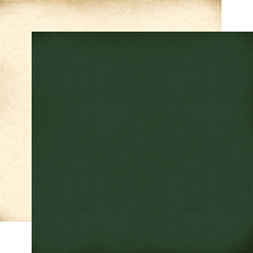 A Vintage Christmas: Dk. Green / Cream 12x12 Coordinating Solid DS Paper