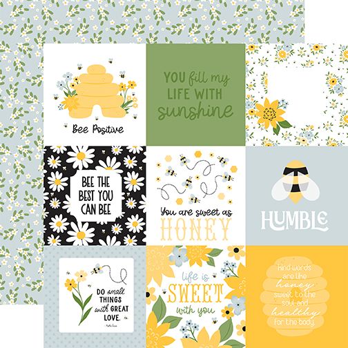 Happy As Can Bee: 4x4 Journaling Cards