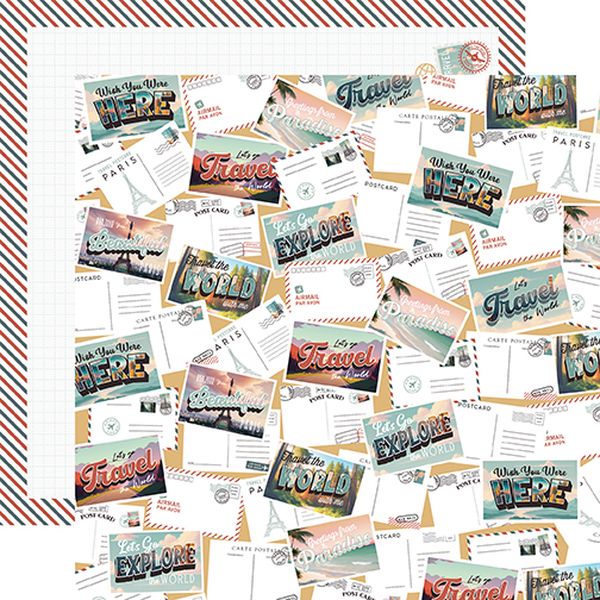 Let's Take the Trip: Mailing Postcards 12x12 DS Paper