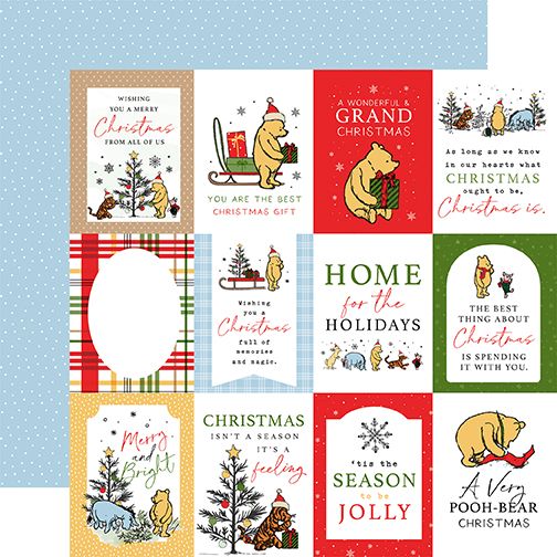 Winnie the Pooh Christmas: 3x4 Journaling Cards  DS Paper