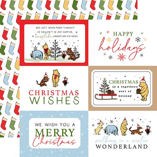 Winnie the Pooh Christmas: 6x4 Journaling Cards  DS Paper