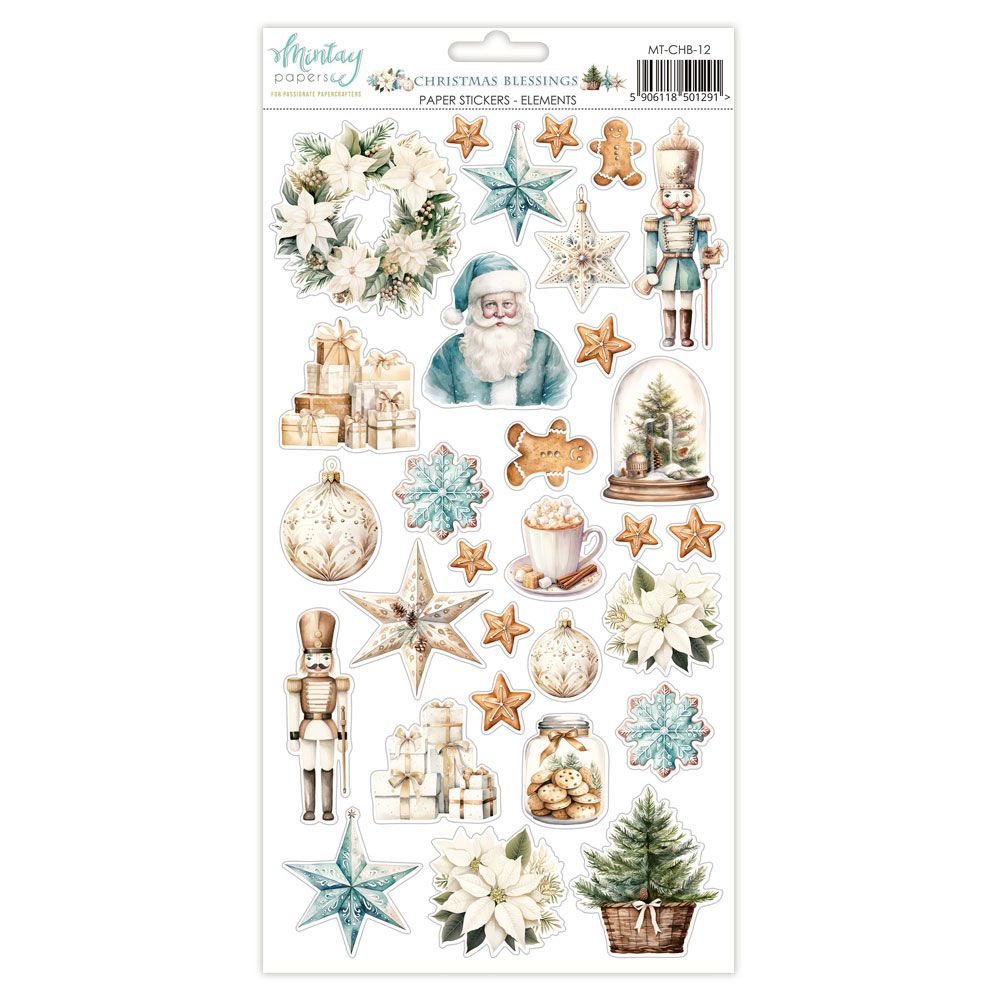 Mintay Christmas Blessings Elements 6 x 12 Paper Stickers