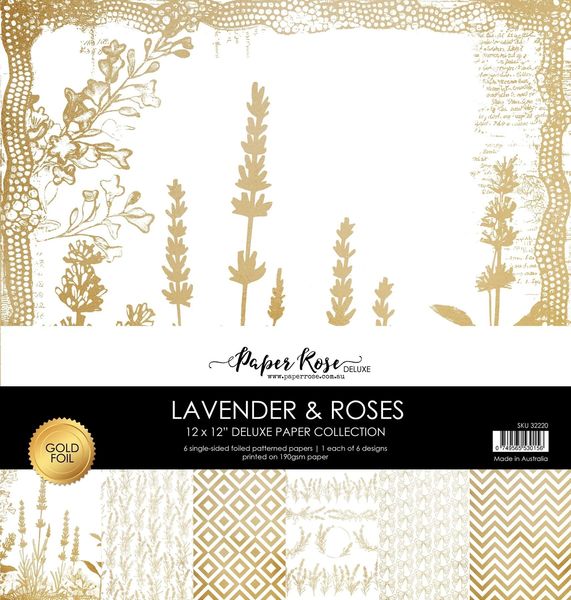 Lavender & Roses - Gold Foil 12x12 Paper Collection 32220