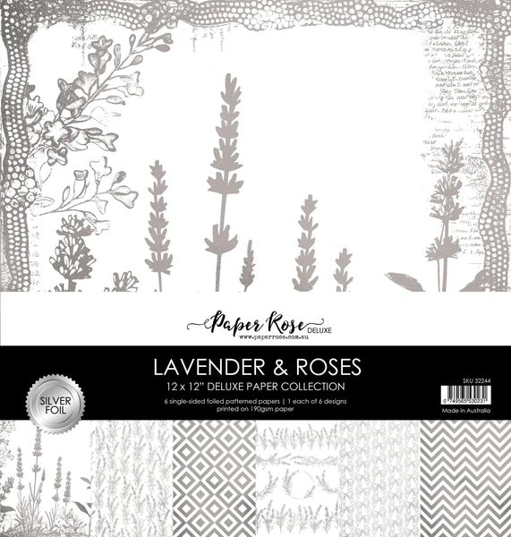 Lavender & Roses - Silver Foil 12x12 Paper Collection 32244