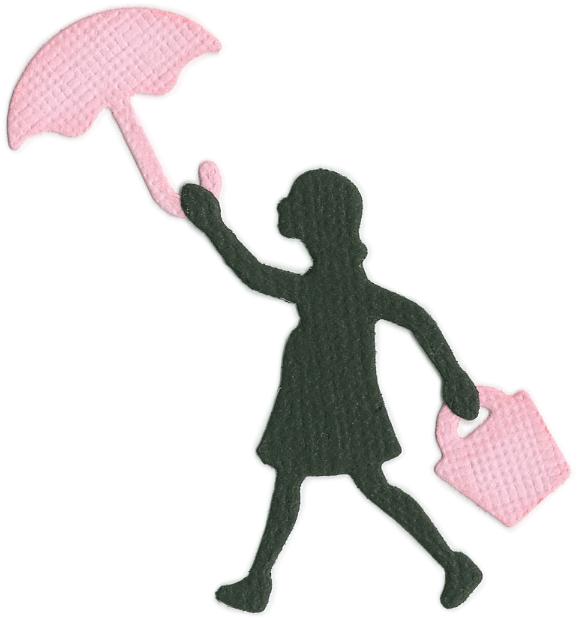 Retired Quickutz Die - Pregnant Woman (Umbrella & Bag)