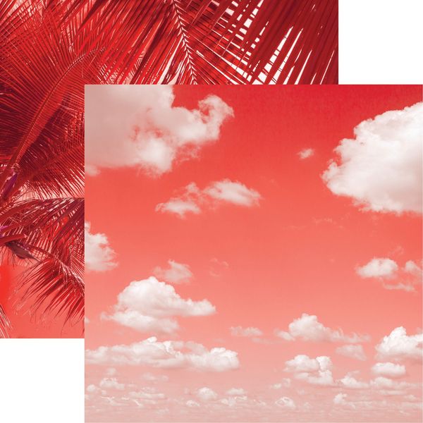 Coral Countryside: Coral Clouds DS Paper