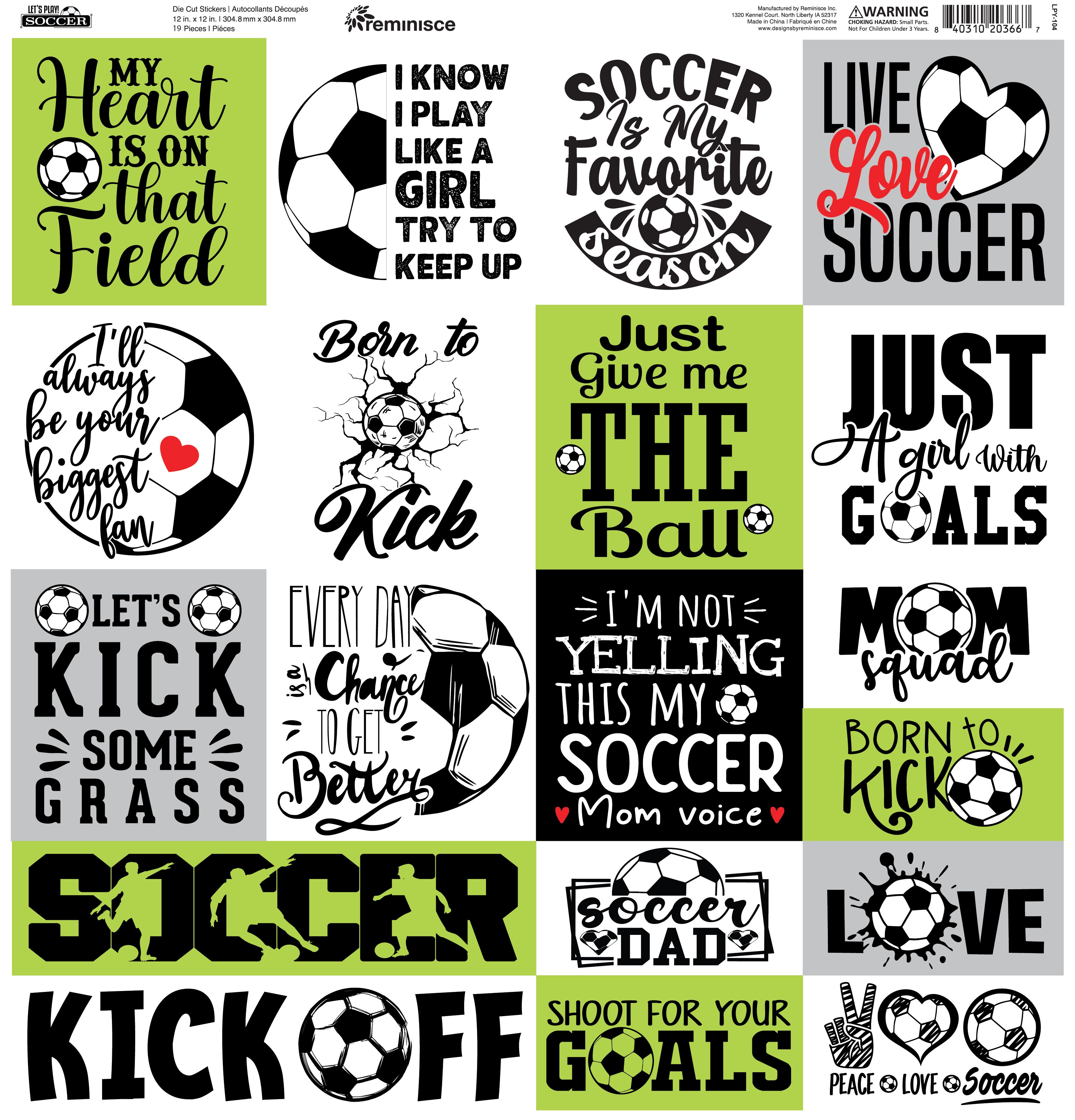 Let's Play Soccer 12x12 Sticker