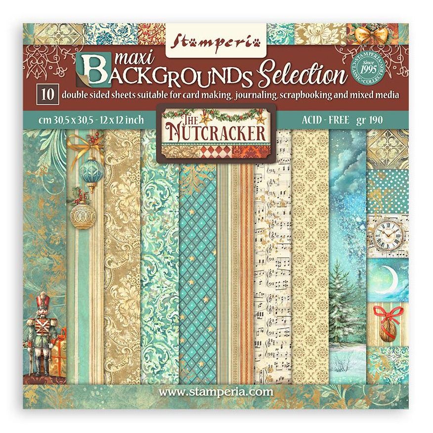 Stamperia The Nutcracker Maxi Backgrounds 12X12 Paper Pack